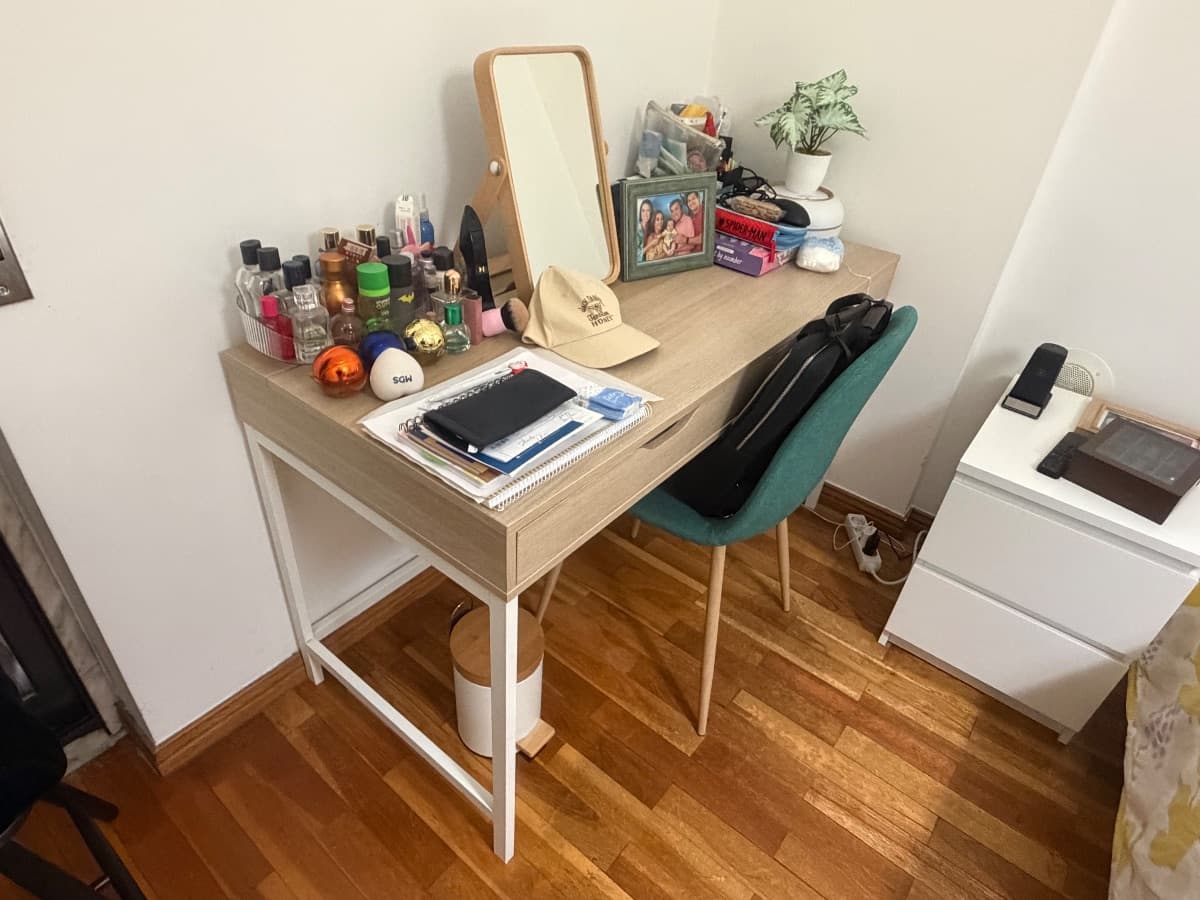 Secretária ALEX velatura branca/efeito carvalho