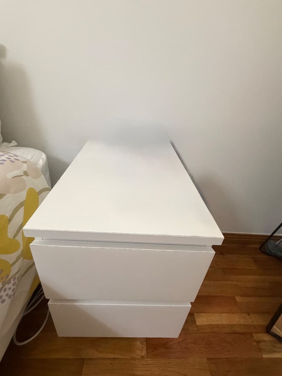 2 Mesas de cabeceira IKEA MALM branca 2 gavetas